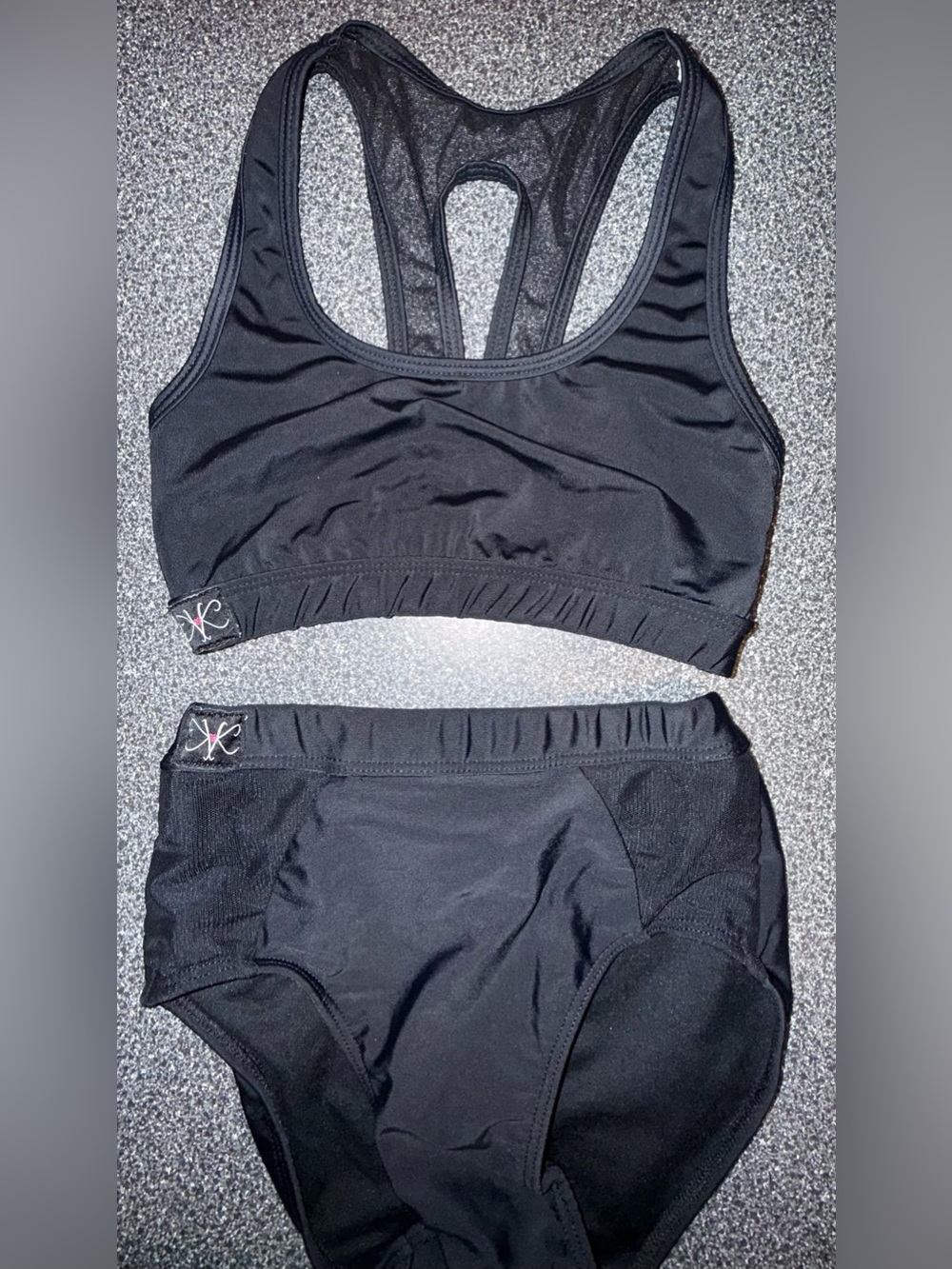 Kandi Kouture Black 2 Piece Dance Set Size Child Large